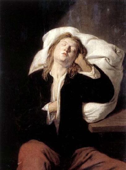 David Ryckaert Man Sleeping oil painting image